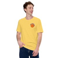 Bday & Christmas Gift Ideas for Basketball Lovers, Coach & Player - Senior Night, Game Outfit & Attire - Los Angeles B-ball Fanatic Tee - Yellow, Front