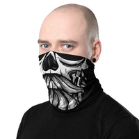 Versatile Beardy Skull Neck Gaiter | Seamless Tubular Snood, Scarf, Headband, Bandana | Outdoor Street Style Headwear for Beard Lovers used as a style face covering, seamless tubular snood, scarf perfect for beard lovers, bearded men, barber men, rock and street lifestyle enthusiasts, for outdoor activities such as fishing, hunting, camping... or for outdoor sports such as dirtbike, motorcycling, mtb, paintballs, airsoft and more.