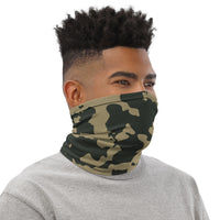 Camo Neck & Face Gaiter - Sweat Headband, Head Wrap, Snood Neck Warmer, Hair Band & Scarf, Boho Bandeau, Wristband for Skiing, Running used as a face shield, seamless tubular snood perfect for outdoor activities such as fishing, hunting, camping, rock climbing... or outdoor competitive team shooting sports such as paintballs, airsoft and more.