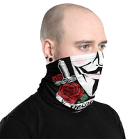 Versatile Guy Fawkes Vendetta Disobey Neck Gaiter | Seamless Tubular Snood, Scarf, Bandana | Street-Style Rebellion Outdoor Headwear used as a style face covering, face shield, seamless tubular snood, scarf perfect for outdoor activities such as fishing, hunting, camping, trekking, rock climbing... or for outdoor sports such as mtb, dirtbike, motorcycling, cycling, painntballs, airsoft... or for embracing street lifestyle.