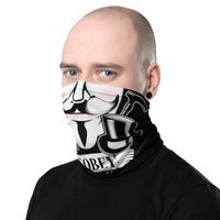 Versatile Guy Fawkes Vendetta Disobey Neck Gaiter | Seamless Tubular Snood, Scarf, Bandana | Street-Style Rebellion Outdoor Headwear used as a style face covering, face shield, seamless tubular snood, scarf perfect for outdoor activities such as fishing, hunting, camping, trekking, rock climbing... or for outdoor sports such as mtb, dirtbike, motorcycling, cycling, painntballs, airsoft... or for embracing street lifestyle.