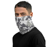 Marine Camo Camouflage Neck & Face Gaiter - Styling Sweat Headband, Head Wrap, Snood Neck Warmer, Hair Band, Scarf, Boho Bandeau, Wristband used as a face covering, face shield, seamless tubular snood and scarf perfect for outdoor activities such as fishing, hunting, camping, trekking, rock climbing... or for outdoor sports such as dirtbike, mtb, competitive team shooting sports such as paintballs, airsoft... and more.