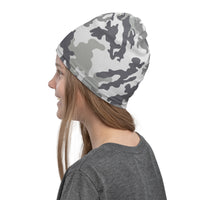 Versatile Marine Camouflage Neck Gaiter | Seamless Tubular Snood and Scarf, Headband, Wristband | Outdoor Gear for Military Enthusiasts used as a head over scarf, head scarf perfect for outdoor activities such as fishing, hunting, camping, trekking, rock climbing... or for outdoor sports such as dirtbike, mtb, competitive team shooting sports such as paintballs, airsoft... and more.