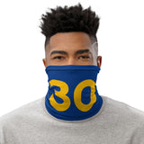 Versatile Number 30 Neck Gaiter | Seamless Tubular Snood, Scarf, Headband | Headwear for Basketball Enthusiasts and Outdoor Adventures used as a style face covering, face shield, seamless tubular snood, scarf perfect for outdoor activities such as fishing, hunting, camping, trekking, rockclimbing... or for outdoor sports such as basketball, mtb, dirtbike...and more.