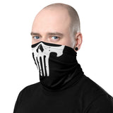 Versatile Punisher Skull Neck Gaiter | Seamless Tubular Snood, Scarf, Headband, Wristband, Bandana | Street Lifestyle Outdoor Headwear used as a style face covering, seamless tubular snood, scarf perfect for outdoor activities such as fishing, hunting, camping, trekking, rock climbing... or for outdoor sports such as dirtbike, mtb, competitive team shooting sports such as paintballs, airsoft... and more.