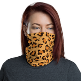 Versatile Seamless Leopard Print Neck Gaiter | Tubular Snood and Scarf, Headband, Wristband, Bandana, Tube Scarf | Outdoor Gear used as a face covering, seamless tubular snood perfect for outdoor activities such as fishing, hunting, camping, trekking... and more