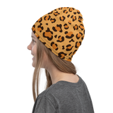 Versatile Seamless Leopard Print Neck Gaiter | Tubular Snood and Scarf, Headband, Wristband, Bandana, Tube Scarf | Outdoor Gear used as a style head over scarf perfect for outdoor activities such as fishing, hunting, camping, trekking... and more