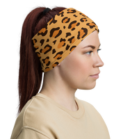 Versatile Seamless Leopard Print Neck Gaiter | Tubular Snood and Scarf, Headband, Wristband, Bandana, Tube Scarf | Outdoor Gear used as a style headband perfect for outdoor activities such as fishing, hunting, camping, trekking... and more