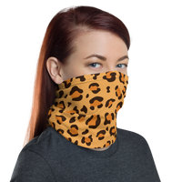 Versatile Seamless Leopard Print Neck Gaiter | Tubular Snood and Scarf, Headband, Wristband, Bandana, Tube Scarf | Outdoor Gear used as a face covering, face shield, seamless tubular snood, scarf perfect for outdoor activities such as fishing, hunting, camping, trekking... and more