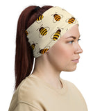 Versatile Honey Bee Pattern Neck Gaiter, Seamless Tubular Snood Scarf, Neck Warmer for Bee and Garden Enthusiasts | Outdoor Activities used as a style badana, headband perfect for gardening, fishing, hunting, camping and outdoor activities.