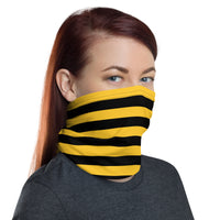Versatile Honey Comb Pattern Neck Gaiter, Seamless Tubular Snood Scarf, Neck Warmer for Bee and Garden Enthusiasts | Outdoor Activities used as a face shield perfect for gardening, beekeeping, fishing, hunting, camping and outdoor activities.
