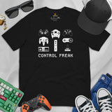 Video Game T-Shirt - Christmas & Birthday Gaming Gift Ideas For Him & Her, A Typical Gamer & Video Game Lovers - Control Freak Shirt - Black