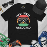 Video Game T-Shirt - Christmas & Father's Day Gaming Gift Ideas For Him, A Typical Gamer & Video Game Lovers - Dad Level Unlocked Shirt - Black