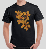 Camping & Hiking Shirt - Happy Camper & Hiker Tee Shirt - Presents, Gift Ideas for Campers, Outdoorsmen, Nature Lovers - Acorn Oak T-Shirt - Black, Men