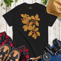 Camping & Hiking Shirt - Happy Camper & Hiker Tee Shirt - Presents, Gift Ideas for Campers, Outdoorsmen, Nature Lovers - Acorn Oak T-Shirt - Black
