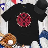 Vintage Airzona Baseball Emblem Fanatic T-Shirt: Gift Ideas for Him & Her, Baseball Lovers & Enthusiasts - Retro Style Game Day Tee - Black