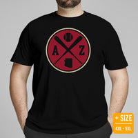 Vintage Airzona Baseball Emblem Fanatic T-Shirt: Gift Ideas for Him & Her, Baseball Lovers & Enthusiasts - Retro Style Game Day Tee - Black, Plus Size