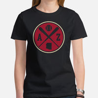 Vintage Airzona Baseball Emblem Fanatic T-Shirt: Gift Ideas for Him & Her, Baseball Lovers & Enthusiasts - Retro Style Game Day Tee - Black, Women