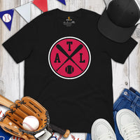 Vintage Atlanta Baseball Emblem Fanatic T-Shirt: Gift Ideas for Him & Her, Baseball Lovers & Enthusiasts - Retro Style Game Day Tee - Black