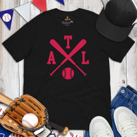 Vintage Atlanta Baseball Emblem Fanatic T-Shirt: Ideal Gifts for Him & Her, Baseball Lovers & Enthusiasts - Retro Style Game Day Shirt - Black