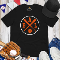 Vintage Baltimore Baseball Emblem Fanatic T-Shirt: Gift Ideas for Him & Her, Baseball Enthusiasts & Lovers - Retro Style Game Day Tee - Black