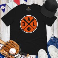 Vintage Baltimore Baseball Emblem Fanatic T-Shirt: Gift Ideas for Him & Her, Baseball Lovers & Enthusiasts - Retro Style Game Day Tee - Black
