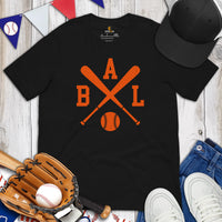 Vintage Baltimore Baseball Emblem Fanatic T-Shirt: Ideal Gifts for Him & Her, Baseball Lovers & Enthusiasts - Retro Game Day Shirt - Black