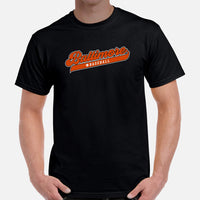 Vintage Baltimore Baseball Fanatic Shirt: Ideal Gifts for Him & Her, Baseball Lovers & Enthusiasts - Retro Style Game Day Shirt - Black, Men