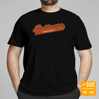 Vintage Baltimore Baseball Fanatic Shirt: Ideal Gifts for Him & Her, Baseball Lovers & Enthusiasts - Retro Style Game Day Shirt - Black, Plus Size