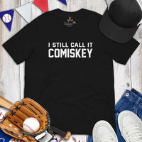 Vintage Baseball T-Shirt - Gift Ideas for Him & Her, Baseball Lovers & Enthusiasts - I Still Call It Comiskey Shirt - Game Day Tee - Black