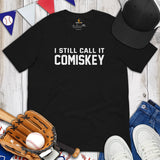 Vintage Baseball T-Shirt - Gift Ideas for Him & Her, Baseball Lovers & Enthusiasts - I Still Call It Comiskey Shirt - Game Day Tee - Black