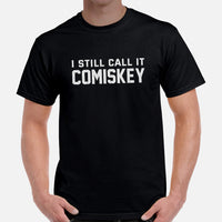 Vintage Baseball T-Shirt - Gift Ideas for Him & Her, Baseball Lovers & Enthusiasts - I Still Call It Comiskey Shirt - Game Day Tee - Black, Men