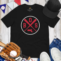 Vintage Boston Baseball Emblem Fanatic T-Shirt: Gift Ideas for Him & Her, Baseball Enthusiasts & Lovers - Retro Style Game Day Tee - Black