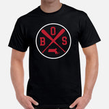 Vintage Boston Baseball Emblem Fanatic T-Shirt: Gift Ideas for Him & Her, Baseball Enthusiasts & Lovers - Retro Style Game Day Tee - Black, Men