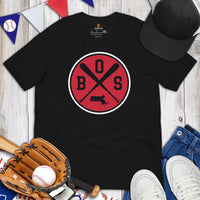 Vintage Boston Baseball Emblem Fanatic T-Shirt: Gift Ideas for Him & Her, Baseball Lovers & Enthusiasts - Retro Style Game Day Tee - Black