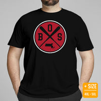 Vintage Boston Baseball Emblem Fanatic T-Shirt: Gift Ideas for Him & Her, Baseball Lovers & Enthusiasts - Retro Style Game Day Tee - Black, Plus Size