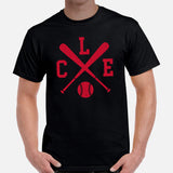 Vintage Cleveland Baseball Emblem Fanatic T-Shirt: Ideal Gifts for Him & Her, Baseball Lovers & Enthusiasts - Retro Style Game Day Tee - Black, Men