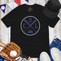 Vintage Colorado Baseball Emblem Fanatic T-Shirt: Gift Ideas for Him & Her, Baseball Enthusiasts & Lovers - Retro Style Game Day Tee - Black