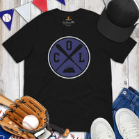 Vintage Colorado Baseball Emblem Fanatic T-Shirt: Gift Ideas for Him & Her, Baseball Lovers & Enthusiasts - Retro Style Game Day Shirt - Black