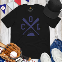 Vintage Colorado Baseball Emblem Fanatic T-Shirt: Ideal Gifts for Him & Her, Baseball Lovers & Enthusiasts - Retro Style Game Day Tee - Navy