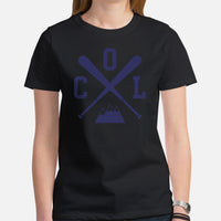 Vintage Colorado Baseball Emblem Fanatic T-Shirt: Ideal Gifts for Him & Her, Baseball Lovers & Enthusiasts - Retro Style Game Day Tee - Black, Women