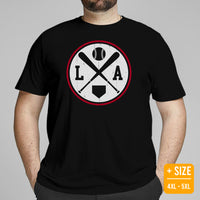 Vintage Los Angeles Baseball Emblem Fanatic T-Shirt: Gift Ideas for Him & Her, Baseball Lovers & Enthusiasts - Retro Style Game Day Tee - Black, Plus Size