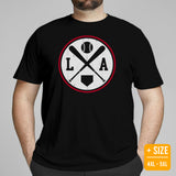 Vintage Los Angeles Baseball Emblem Fanatic T-Shirt: Gift Ideas for Him & Her, Baseball Lovers & Enthusiasts - Retro Style Game Day Tee - Black, Plus Size
