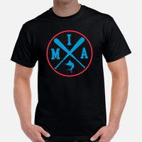 Vintage Miami Baseball Emblem Fanatic T-Shirt: Gift Ideas for Him & Her, Baseball Enthusiasts & Lovers - Retro Style Game Day Tee - Black, Men