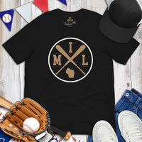 Vintage Milwaukee Baseball Emblem Fanatic T-Shirt: Gift Ideas for Him & Her, Baseball Enthusiasts & Lovers - Retro Style Game Day Tee - Black