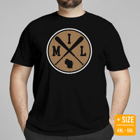 Vintage Milwaukee Baseball Emblem Fanatic T-Shirt: Gift Ideas for Him & Her, Baseball Lovers & Enthusiasts - Retro Style Game Day Shirt - Black, Plus Size