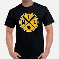 Vintage Milwaukee Baseball Emblem Fanatic T-Shirt: Gift Ideas for Him & Her, Baseball Lovers & Enthusiasts - Retro Style Game Day Tee - Black, Men
