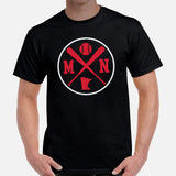 Vintage Minnesota Baseball Emblem Fanatic T-Shirt: Gift Ideas for Him & Her, Baseball Enthusiasts & Lovers - Retro Style Game Day Tee - Black, Men