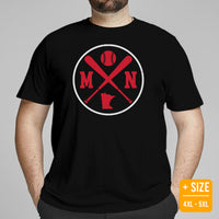 Vintage Minnesota Baseball Emblem Fanatic T-Shirt: Gift Ideas for Him & Her, Baseball Enthusiasts & Lovers - Retro Style Game Day Tee - Black, Plus Size