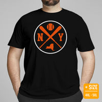 Vintage New York Baseball Emblem Fanatic T-Shirt: Gift Ideas for Him & Her, Baseball Enthusiasts & Lovers - Retro Game Day Tee - Black, Plus Size